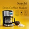 Saachi Drip Coffee Maker NL-COF-7074, 1.8L Programmable Coffee Machine, Keep Warm, Auto Shut-Off, Anti-Drip, LCD Digital Control, 900W
