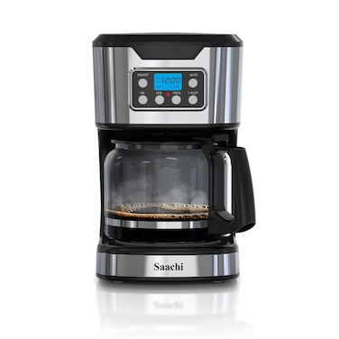 Saachi Drip Coffee Maker NL-COF-7074, 1.8L Programmable Coffee Machine, Keep Warm, Auto Shut-Off, Anti-Drip, LCD Digital Control, 900W
