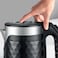 Saachi 1.8L Cordless Electric Kettle with Elegant Diamond Texture &ndash; Fast Boil, Auto &amp; Manual Shut-Off, 360&deg; Rotating Base, Concealed Heating Element &amp; Overheat Protection NL-KT-7762-BK