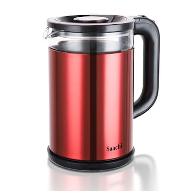 Saachi 1.8L Electric Glass Kettle NL-KT-7773, 1800W Rapid Boil, Borosilicate Glass Body, Cordless 360&deg; Base, Auto Shut-Off, Dry-Boil Sensor &amp; Overheat Protection