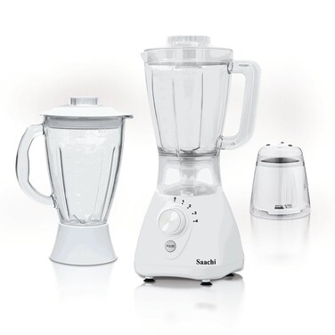 Saachi 3-in-1 Blender/Grinder with 550W Motor, Dual Jar Options, Auto-Clean Function, Stainless Steel Blades, and Grinding Mill for Ultimate Kitchen Efficiency
