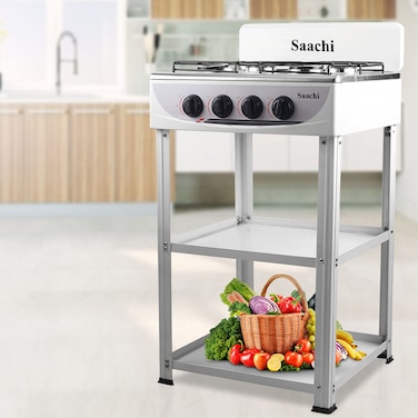 Saachi FlameMaster 4-Burner Gas Stove &ndash; Whirlwind Technology, Effortless Cleaning, Maximum Efficiency NL-GAS-5256-WH 

