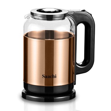 Saachi Premium 1.8L Gold Kettle with Borosilicate Glass &amp; Auto Shut-off NL-KT-7757-GD