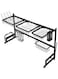 Dish Drainer over sink (85cm-105cm) Dish Drying Rack Width suitable for automatic adjustment of water tank .2-Tier Large Capacity Dish Rack, save space, can be customized. Stainless steel .Black