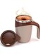 Insulated Mug for Hot and Cold Drinks, Brown, 12oz Self Stirring Coffee Mug, Self Mixing Coffee Mug,14Oz Stainless Steel Insulated Reusable Coffee Cup, Spinning Home Office Travel Mixer Cup