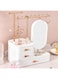 HAENJA Jewelry Holder Organizer with Makeup Mirror, Aesthetic Rings Earring Bracelet Necklace Holder with 3 Layer Drawer, Jewelry Display Stand for Vanity Dresser, Room Decor (White)