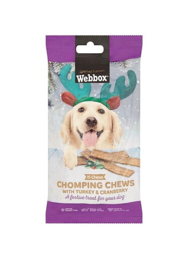 Webbox Pets Choice - Festive - Dog Christmas Chomping Chews with Turkey &amp; Cranberry 150g
