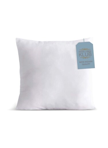 Linen Klub 1-Piece Cushion Filler 45x45 cm &acirc;&euro;&ldquo; 400 Grams Filling &acirc;&euro;&ldquo; Soft &amp; Fluffy Insert with Non-Woven Outer Fabric &acirc;&euro;&ldquo; Ideal for Sofa, Chair &amp; Decorative Use Polyester White 45x45cm
