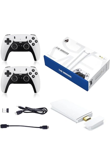 4K Wireless Retro Game Stick Console with 15000+ Built-in Games, 9 Emulators, 64GB Plug &amp; Pla