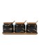 3-Piece Spice Jar Set With Base Black/Brown 360ml