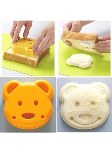 ELECDON Bear Shape Sandwich Mould Cutter Bread Sandwich Shapers Maker for Kids DIY Picnic Kitchen Mould Rice Mould Onigiri Sandwich Cutter and Sealer for Kids Bear Shape Decruster Sandwich Maker