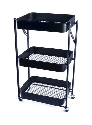 3-Tier Shelf Black 80x40x30cm