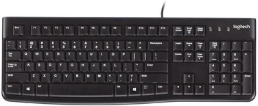 لوحة مفاتيح لوجيتك K120 السلكية للأعمال، تخطيط QWERTY الدولي الأمريكي - أسود