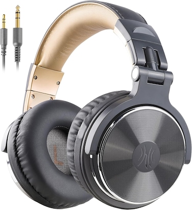 OneOdio Pro10 Wired Over Ear Headphones Hi-Res Studio Monitor &amp; Mixing DJ Stereo Headsets with 50mm Drivers and 1/4 to 3.5mm Jack for AMP Computer Recording Podcast Keyboard Guitar Laptop - Grey