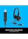 Logitech H390 Wired Headset, Stereo Headphones With Noise-Cancelling Microphone, USB, In-Line Controls, PC/Mac/Laptop Black