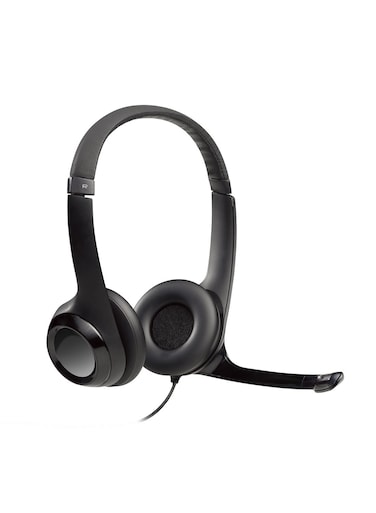 Logitech H390 Wired Headset, Stereo Headphones With Noise-Cancelling Microphone, USB, In-Line Controls, PC/Mac/Laptop Black