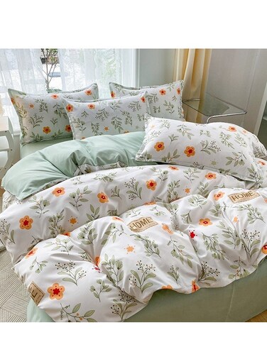 Luxury 4 Piece Duvet Cover Set - 100% Cotton Double Size Bedding Premium Gift-Quality Package Includes 1 Comforter Cover 1 Fitted Bedsheet 2 Pillowcases