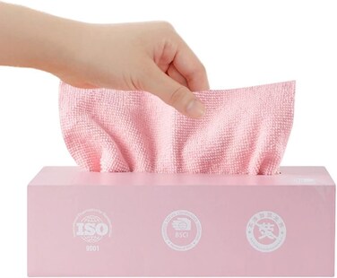 Marrkhor Microfiber Tissue Cloth box, Cleaning Towel, Reusable and Washable, Assorted Color