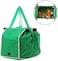 Marrkhor Reusable Collapsible Non Woven Grab and Go Grocery Tote Bag with Handles, Green (Set of 2)