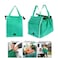 Marrkhor Reusable Collapsible Non Woven Grab and Go Grocery Tote Bag with Handles, Green (Set of 2)