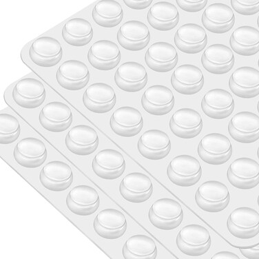 Marrkhor 72 Pcs Cabinet Door Bumpers, Clear Rubber Feet, Diameter Self Adhesive Clear Cupboard Door Drawer Bumpers for Kitchen Cabinets Cutting Boards Picture Frames
