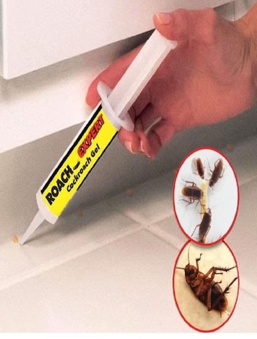 Marrkhor Roach Expert Cockroach Gel Ready-to-Use Cockroach Gel Outdoor &amp; Indoor Powerful Roach Gel for Kitchen Washroom Kennel Office Warehouse Pest Control with Syringe Applicator