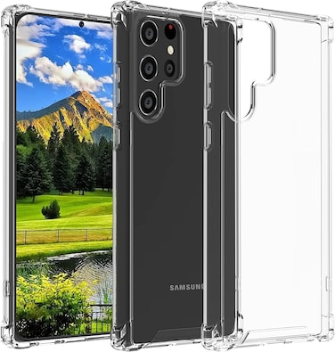 Marrkhor Case Cover for Samsung Galaxy S22 Ultra 5G Case Cover Back Air Cushion Soft Silicone Shockproof Protective Bumper Shell Corner
