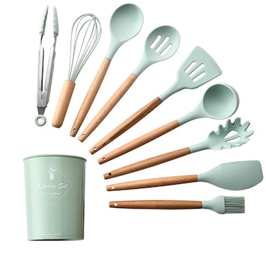 Marrkhor 9PCS Cooking Utensils Kitchen Utensil Set Silicone Kitchenware Set