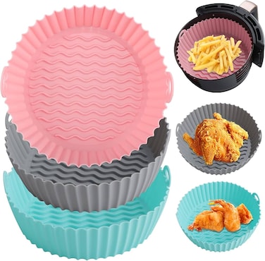 Marrkhor Air Fryer Silicone Pot Air Fryers Liner Oven Accessories Baking Tray Non-Stick Pan