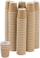 Marrkhor Brown Disposable Ripple Insulated Coffee Cups - Hot Beverage Corrugated Paper Cups 100pcs