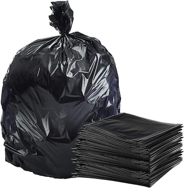 Marrkhor 25-Piece Garbage Bags, Large Trash Bags Black Plastic Bag,Trash Can Bags, For Kitchen, Home