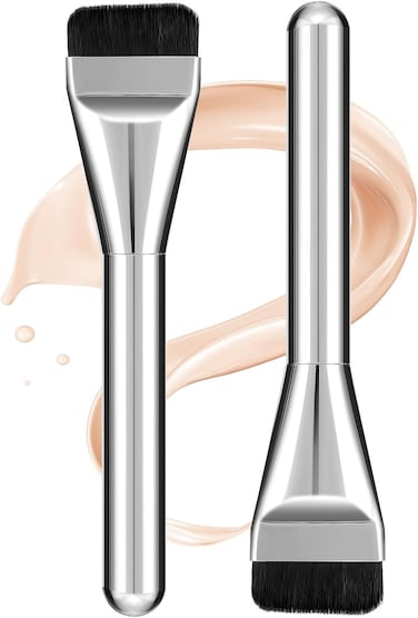 Marrkhor 2-Piece Flat Foundation Brush, Super Thin Liquid Foundation Brush