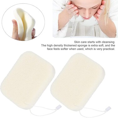 Marrkhor 4-Piece Face Cleansing Sponge, Portable Makeup Remover Sponge Pad Soft Dust Wash Face Sponges for Dead Skin Exfoliation