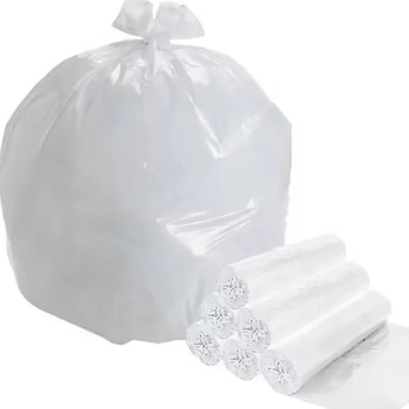Marrkhor 30-Piece Garbage Bag White 46 x 52CM, Trash Bag Dustbin Bag Waste Bag Home Bag Strong