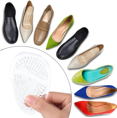 Marrkhor 1-Pairs High Heel Inserts Gel Insoles for Women, Soft Foot Pads Ball Foot Cushions for Foot Pain Relief, One Size
