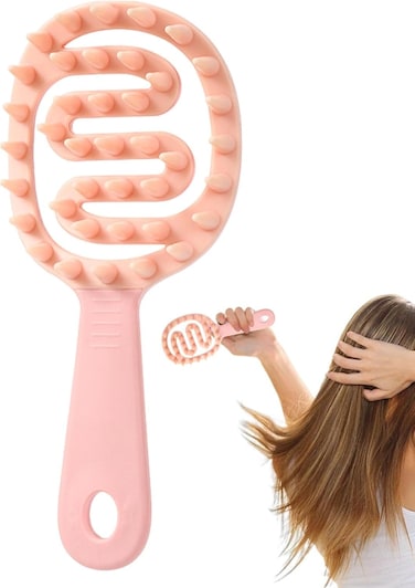 Marrkhor 1-Piece Hair Comb-Hair Shampoo Silicone Comb, Scalp Massager Comb, Comfortable Grip Cleaning Tool for Men, Women, Children