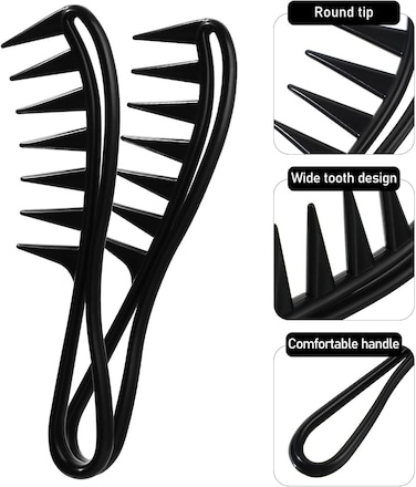 Marrkhor 2-Piece Hair Comb Styling Set Double Side Tail Combs with Pick Barber Wide Tooth Comb for Men Women