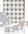 Marrkhor 50-Piece Tealight Candle,Unscented Wax Candles for Relaxing Atmosphere, Weddings, Home Decorative