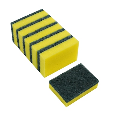 Marrkhor 5-Piece scouring Scrub Sponge for Cleaning Kitchen Scrubber with Sponge Scratch Proof Scrubber with Stain Splitter net for All Type Dish Washing &amp; Heavy and Oily Stains Cleaning