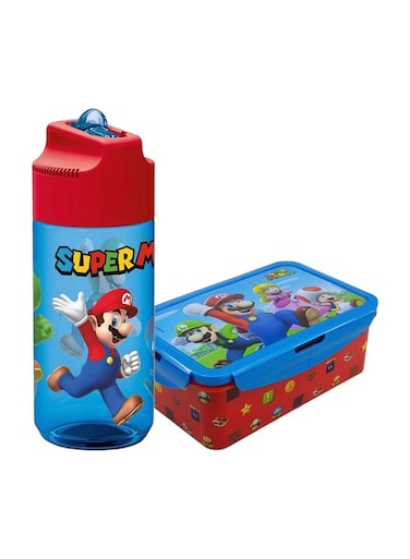 SuperMario 430ml Water Bottle + Lunch Box Combo Set for Kids