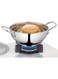 Stainless Steel 1.8 Liter Kadhai Wok Pan With Lid, Induction Friendly, Impact Bonded Tri-Ply Bottom, 20 x 20 x 7.5 cm