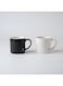 HOME Danube Essential 2-Piece New Bone China Mug Set - 370ml, Elegant Black &amp; White Design, Ideal for Coffee or Tea, Stylish Table Top Mugs with Saucers