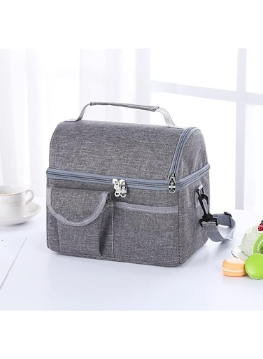 Large Portable Insulated Lunch Bag - Reusable Freezable Tote Cooler Box for School, Work, Picnic, Beach or Workout - Adjustable Shoulder Strap Lunch Bag Organizer