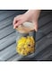 Mash 1-Piece Kitchen Food Storage Round Glass Canister Jar With Airtight Bamboo Lid For Cereals, Pasta, Tea, Coffee, Snacks, And Spices - 500 ML Transparent