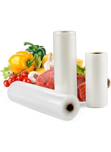 KUTIS Vacuum Sealer Bags for Food Saver, Storage by using Vacuum Sealer Machine Keeps Food Fresher, Longer BPA Free Commercial Customized Size Food Storage Bags Rolls (Pack of 1) (20 x 500 cm)