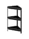 LUKADAH 3-Rack Black Rustproof Adhesive Corner Shelf Shower Caddy Bathroom Shelving Unit Plastic Shelf Kitchen Bathroom Storage Organizer