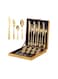 Luxury Gold Stainless Steel Cutlery Set 16-Piece Flatware Set in Golden Gift Box &acirc;&euro;&ldquo; Premium Silverware Set for 4 Dishwasher Safe, Modern Tableware for Home, Parties, or Gifting (16)