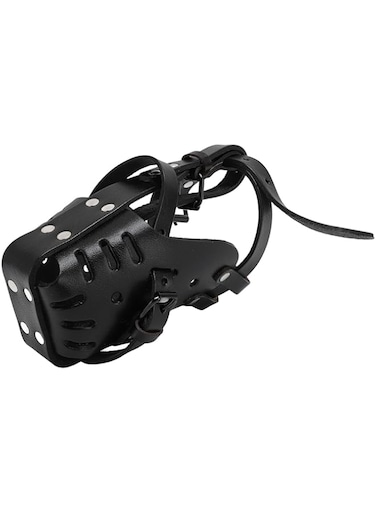 Luocute Dog Muzzle, Comfortable Faux Leather Basket Muzzle Mask Pit Adjustable Leather Straps for Large Medium Dogs, Training Muzzle for Prevents Biting Wildlife Scavenging Anti Bark