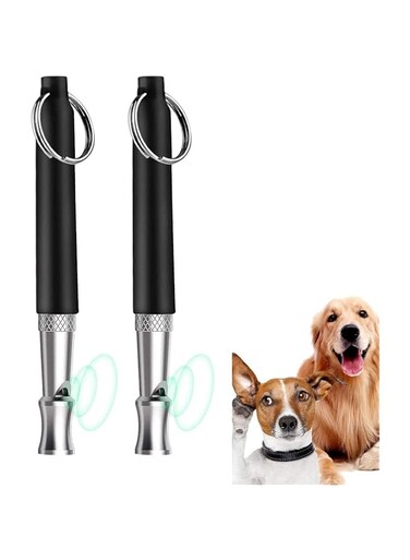 2 Pack Dog Whistle, Dog Whistle to Stop Barking Neighbors Dog, Adjustable Ultrasonic Silent Dog Whistle, Professional Recall Dog Training Whistles, Dogs Control Devices 16.5 Ft Range, Black