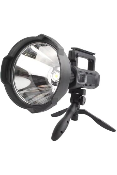 Rechargeable LED Spotlight &ndash; Super Bright, 4 Modes, Tripod, Waterproof for Camping &amp; Emergency Use
